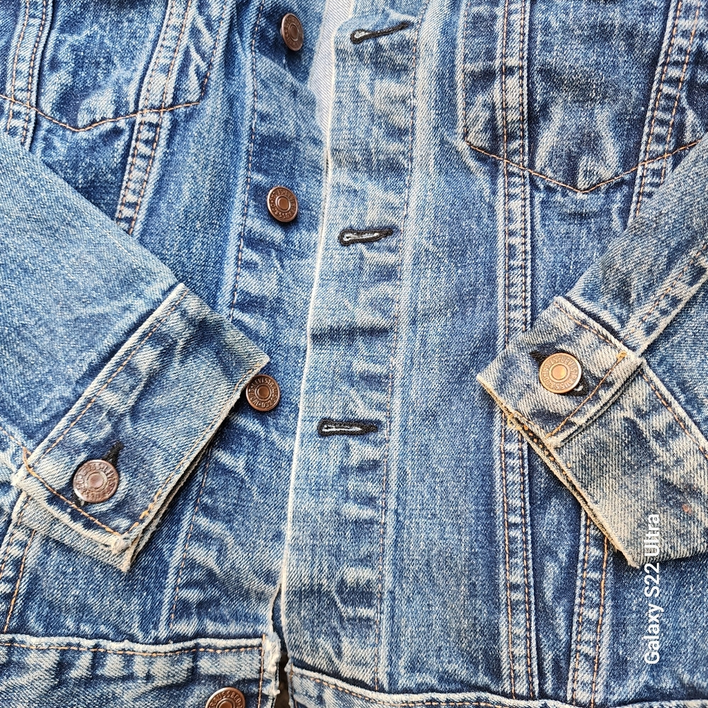 True first type3, 1960's rare, big "E" tag levis trucker jean jacket! VINTAGE